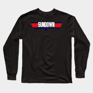 "Sundown" 80's action movie design Long Sleeve T-Shirt